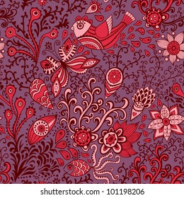 Ornate floral seamless texture, endless pattern with flowers. Seamless pattern can be used for wallpaper, pattern fills, web page background, surface textures