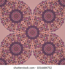 Ornate floral seamless texture, endless pattern with vintage mandala elements. Can be used for wallpaper, pattern fills, web page background, surface textures.Islam, Arabic, Indian, ottoman motifs.
