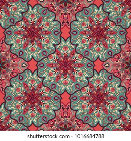 Ornate floral seamless texture, endless pattern with vintage mandala elements. Can be used for wallpaper, pattern fills, web page background, surface textures.Islam, Arabic, Indian, ottoman motifs.