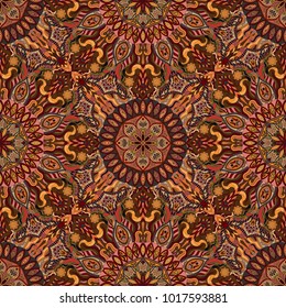 Ornate floral seamless texture, endless pattern with vintage mandala elements. Can be used for wallpaper, pattern fills, web page background, surface textures.Islam, Arabic, Indian, ottoman motifs.