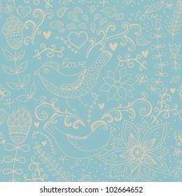 Ornate floral seamless texture, endless pattern with flowers. Seamless pattern can be used for wallpaper, pattern fills, web page background, surface textures. Gorgeous seamless floral background