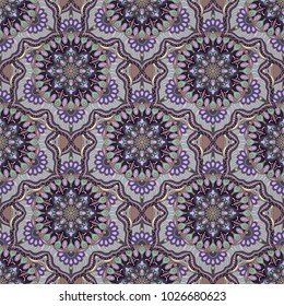 Ornate floral seamless texture, endless pattern with vintage mandala elements. Can be used for wallpaper, pattern fills, web page background, surface textures.Islam, Arabic, Indian, ottoman motifs.