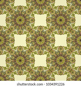 Ornate floral seamless texture, endless pattern with vintage mandala elements. Can be used for wallpaper, pattern fills, web page background, surface textures.Islam, Arabic, Indian, ottoman motifs.