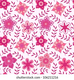 Ornate floral seamless texture, endless pattern with flowers. Seamless pattern can be used for wallpaper, pattern fills, web page background, surface textures