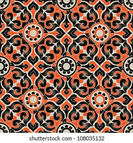 Ornate floral seamless texture, endless pattern with flowers elements. Seamless pattern can be used for wallpaper, pattern fills, web page background