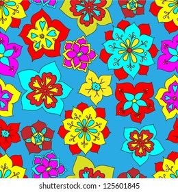 Ornate floral seamless texture, endless pattern with flowers. Seamless pattern can be used for wallpaper, pattern fills, web page background, surface textures.