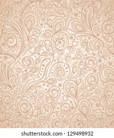 Ornate floral seamless texture, endless pattern with swirls and flowers.  Gentle seamless background.