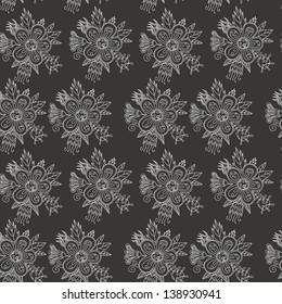 Ornate floral seamless texture, endless pattern with flowers.