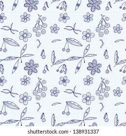 Ornate floral seamless texture, endless pattern with flowers.