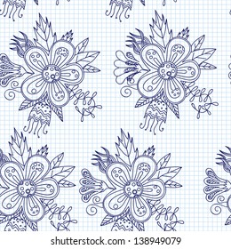 Ornate floral seamless texture, endless pattern with flowers.