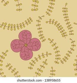 Ornate floral seamless texture, endless pattern with flowers.