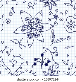 Ornate floral seamless texture, endless pattern with flowers.