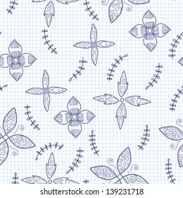 Ornate floral seamless texture, endless pattern with flowers.