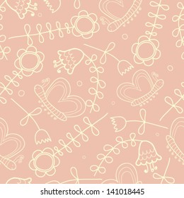 Ornate floral seamless texture, endless pattern with flowers. Seamless pattern can be used for wallpaper, pattern fills, web page background, surface textures