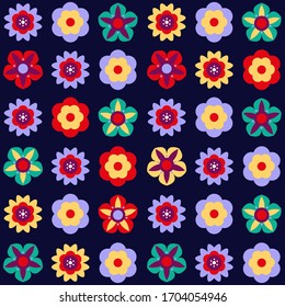 Ornate floral seamless texture, endless pattern with flowers. Colorful background.