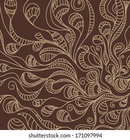 Ornate floral seamless texture, endless pattern with flowers. 