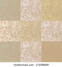 Ornate floral seamless texture, endless pattern with flowers. 