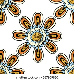Ornate floral seamless texture, endless pattern with abstract flowers. Seamless pattern can be used for wallpaper, pattern fills, web page background, surface textures.