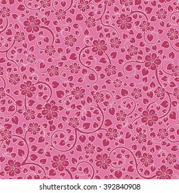 Ornate floral seamless texture, endless pattern with flowers. Seamless pattern can be used for wallpaper, pattern fills, web page background, surface textures
