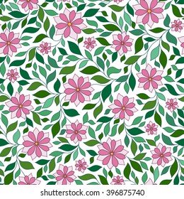 Ornate floral seamless texture, endless pattern with flowers. Seamless pattern can be used for wallpaper, pattern fills, web page background, surface textures