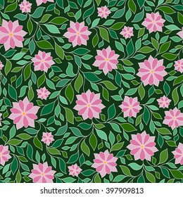 Ornate floral seamless texture, endless pattern with flowers. Seamless pattern can be used for wallpaper, pattern fills, web page background, surface textures