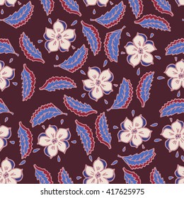 Ornate floral seamless texture, endless pattern with flowers.
