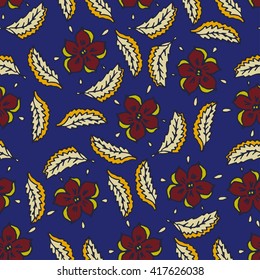 Ornate floral seamless texture, endless pattern with flowers.