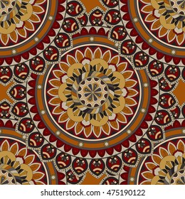 Ornate floral seamless texture, endless pattern with vintage mandala elements. Can be used for wallpaper, web page background, surface textures, fabric,wrapping. Islam, Arabic, Indian, ottoman motifs.