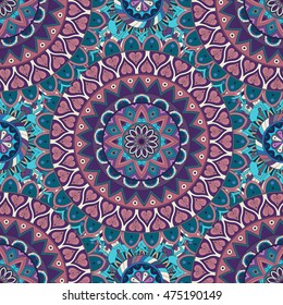 Ornate floral seamless texture, endless pattern with vintage mandala elements. Can be used for wallpaper, web page background, surface textures, fabric,wrapping. Islam, Arabic, Indian, ottoman motifs.