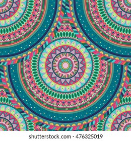 Ornate floral seamless texture, endless pattern with vintage mandala elements. Can be used for wallpaper, web page background, surface textures, fabric,wrapping. Islam, Arabic, Indian, ottoman motifs.