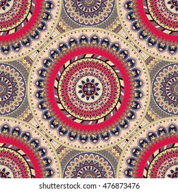 Ornate floral seamless texture, endless pattern with vintage mandala elements. Can be used for wallpaper, web page background, surface textures, fabric,wrapping. Islam, Arabic, Indian, ottoman motifs.