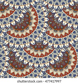 Ornate floral seamless texture, endless pattern with vintage mandala elements. Can be used for wallpaper, web page background, surface textures, fabric,wrapping. Islam, Arabic, Indian, ottoman motifs.