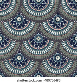 Ornate floral seamless texture, endless pattern with vintage mandala elements. Can be used for wallpaper, web page background, surface textures, fabric,wrapping. Islam, Arabic, Indian, ottoman motifs.