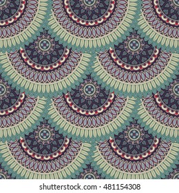 Ornate floral seamless texture, endless pattern with vintage mandala elements. Can be used for wallpaper, web page background, surface textures, fabric,wrapping. Islam, Arabic, Indian, ottoman motifs.