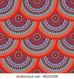 Ornate floral seamless texture, endless pattern with vintage mandala elements. Can be used for wallpaper, web page background, surface textures, fabric,wrapping. Islam, Arabic, Indian, ottoman motifs.