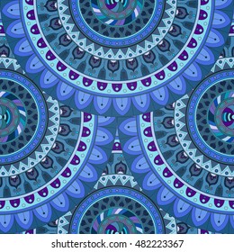 Ornate floral seamless texture, endless pattern with vintage mandala elements. Can be used for wallpaper, web page background, surface textures, fabric,wrapping. Islam, Arabic, Indian, ottoman motifs.