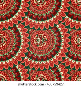 Ornate floral seamless texture, endless pattern with vintage mandala elements. Can be used for wallpaper, web page background, surface textures, fabric,wrapping. Islam, Arabic, Indian, ottoman motifs.