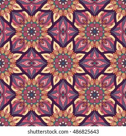 Ornate floral seamless texture, endless pattern with vintage mandala elements. Can be used for wallpaper, pattern fills, web page background, surface textures.Islam, Arabic, Indian, ottoman motifs.