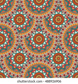 Ornate floral seamless texture, endless pattern with vintage mandala elements. Can be used for wallpaper, web page background, surface textures, fabric,wrapping. Islam, Arabic, Indian, ottoman motifs.