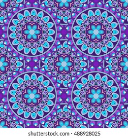 Ornate floral seamless texture, endless pattern with flowers looks like retro snowflakes or snowfall. Seamless pattern can be used for wallpaper, pattern fills, web page background, surface textures.