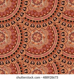 Ornate floral seamless texture, endless pattern with vintage mandala elements. Can be used for wallpaper, pattern fills, web page background, surface textures.Islam, Arabic, Indian, ottoman motifs.