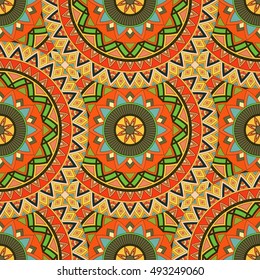 Ornate floral seamless texture, endless pattern with vintage mandala elements. Can be used for wallpaper, web page background, surface textures, fabric,wrapping. Islam, Arabic, Indian, ottoman motifs.