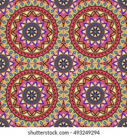 Ornate floral seamless texture, endless pattern with vintage mandala elements. Can be used for wallpaper, web page background, surface textures, fabric,wrapping. Islam, Arabic, Indian, ottoman motifs.