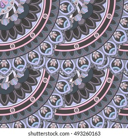 Ornate floral seamless texture, endless pattern with vintage mandala elements. Can be used for wallpaper, web page background, surface textures, fabric,wrapping. Islam, Arabic, Indian, ottoman motifs.