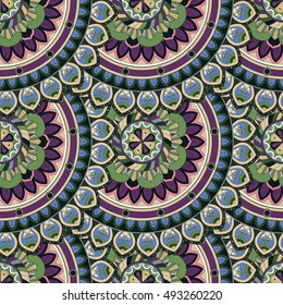 Ornate floral seamless texture, endless pattern with vintage mandala elements. Can be used for wallpaper, web page background, surface textures, fabric,wrapping. Islam, Arabic, Indian, ottoman motifs.