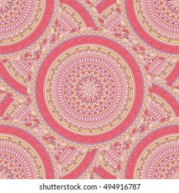 Ornate floral seamless texture, endless pattern with vintage mandala elements. Can be used for wallpaper, web page background, surface textures, fabric,wrapping. Islam, Arabic, Indian, ottoman motifs.