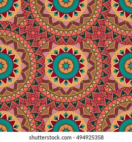 Ornate floral seamless texture, endless pattern with vintage mandala elements. Can be used for wallpaper, web page background, surface textures, fabric,wrapping. Islam, Arabic, Indian, ottoman motifs.