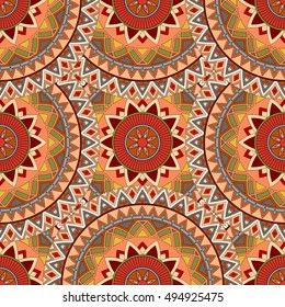 Ornate floral seamless texture, endless pattern with vintage mandala elements. Can be used for wallpaper, web page background, surface textures, fabric,wrapping. Islam, Arabic, Indian, ottoman motifs.
