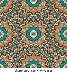 Ornate floral seamless texture, endless pattern with vintage mandala elements. Can be used for wallpaper, web page background, surface textures, fabric,wrapping. Islam, Arabic, Indian, ottoman motifs.