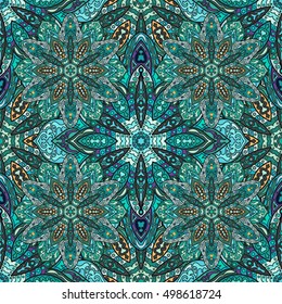 Ornate floral seamless texture, endless pattern with vintage mandala elements. Can be used for wallpaper, pattern fills, web page background, surface textures.Islam, Arabic, Indian, ottoman motifs.